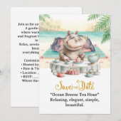  Hippo Ocean Breeze Tea Hour Invitation  Kaart (Voorkant / Achterkant)