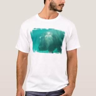 Hippo onder water Mannen T-shirt