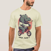 Hippo op Fiets "Lichter, alsjeblieft" Klassiek T-s T-shirt (Voorkant)