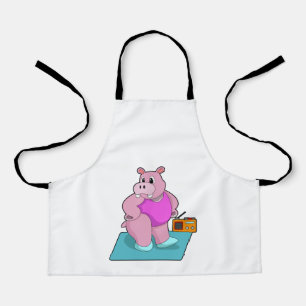 Hippo op fitness met Radio.PNG Schort