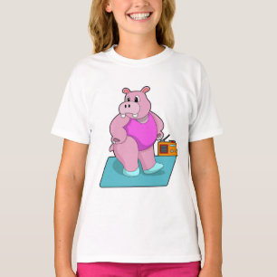 Hippo op fitness met Radio.PNG T-shirt