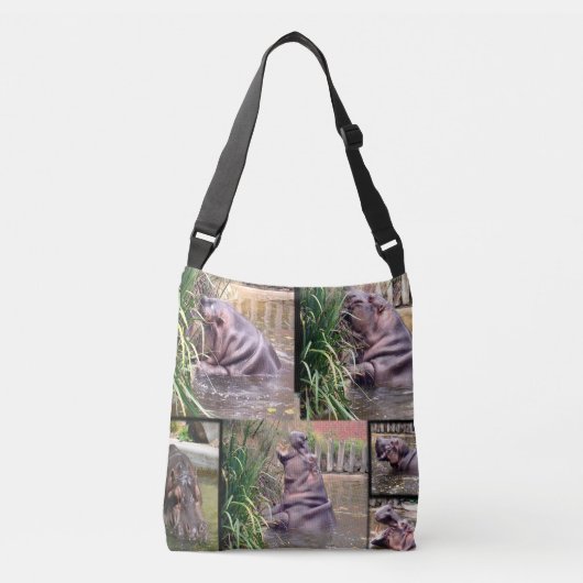 Hippo Photo Collage Crossbody Tas (Voorkant)