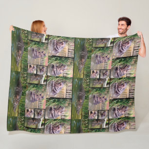 Hippo Photo Collage Fleece Deken