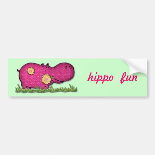 hippo-plezier bumpersticker (Voorkant)