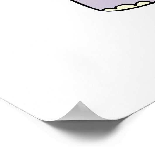 Hippo-pompom-mus Funny Animal Hippo Pun Poster (Hoek)