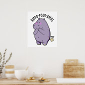 Hippo-poot-amus Grappig Scheten Hippo Pun Poster (Keuken)