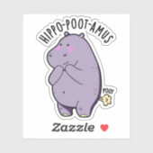 Hippo-poot-amus Grappig Scheten Hippo Pun Sticker (Vel)