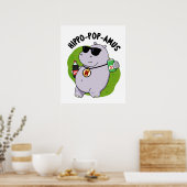 Hippo-pop-amus Funny Hippo Soda Pop Pun Poster (Keuken)