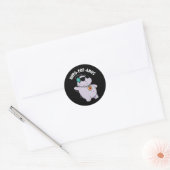 Hippo-pop-amus Funny Pop Music Hippo Pun Dark BG Ronde Sticker (Envelop)