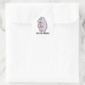 Hippo-pop-cornamus Funny Hippo Pun Ronde Sticker (Tas)