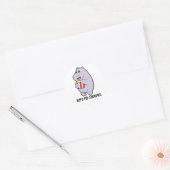 Hippo-pop-cornamus Funny Hippo Pun Ronde Sticker (Envelop)
