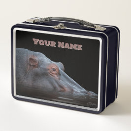 Hippo Power Lunch Box – Custom Name Gift