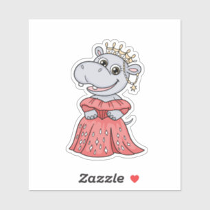Hippo Princess Sticker