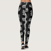 Hippo-printerpatroon Hippopotamus Art Black Leggings (Achterkant)