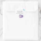 Hippo ronde Adresetiketten Sticker (Tas)