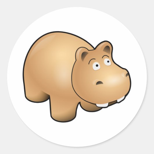 Hippo Ronde Sticker (Voorkant)