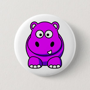 Hippo roze ronde button 5,7 cm