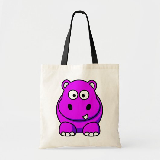 Hippo roze tote bag (Voorkant)