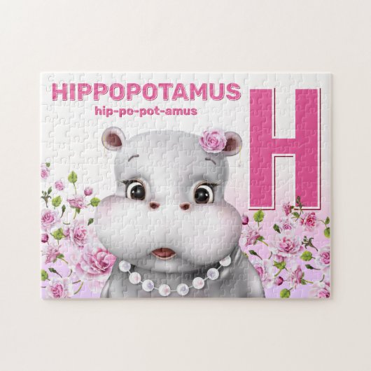 Hippo Safari Alphabet Enfants Jigsaw Puzzle (Horizontal)