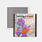 Hippo Shopping-Hippo shop-a-lot amus! Magneet (Voorkant / Achterkant)