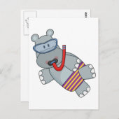 Hippo Snorkeler T-shirts en cadeautjes Briefkaart (Voorkant / Achterkant)