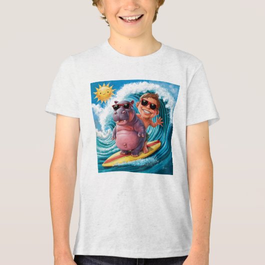 HIPPO SURFEN Tri-Blend SHIRT (Voorkant)