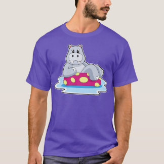 Hippo Swimming Boat T-shirt