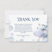 Hippo thema Baby shower Bedankkaart (Voorkant)