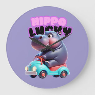 Hippo tijd wandklok grote klok