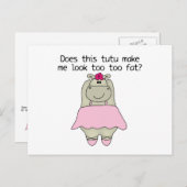 Hippo Tu Tu Fat Briefkaart (Voorkant / Achterkant)