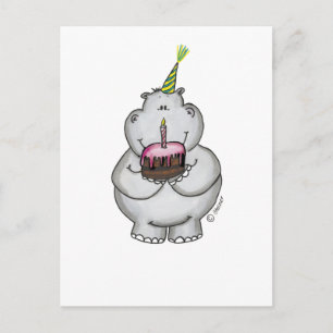 Hippo Verjaardag - Happy Birthday Briefkaart