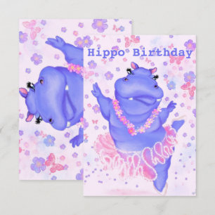 Hippo Verjaardag Kaart Ballerina Hippo Ballet Danc