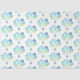 Hippo Verjaardag zacht blauw Tissuepapier