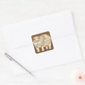 Hippo Vierkante Sticker (Envelop)
