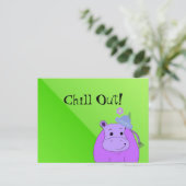 Hippo violet cool - Carte postale de retrait (Debout devant)
