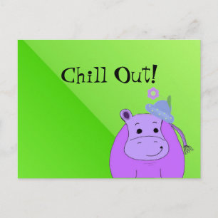Hippo violet cool - Carte postale de retrait