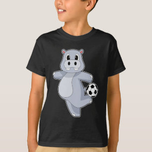 Hippo Voetbalspeler Voetbalsport T-shirt