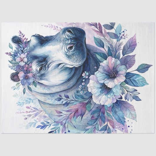 Hippo Waterverf Floral Art Tissuepapier (Voorkant)