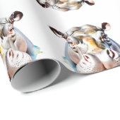 Hippo Wildlife & Natuur Water Color Set Cadeaupapier (Rol Hoek)