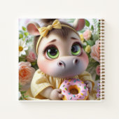 Hippo with a Donut, by Natasha Us   Notitieboek (Achterkant)