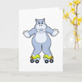 Hippo with Roller skates Kaart (Gele Bloem)