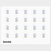 Hippo with Roller skates Ronde Sticker (Vel)