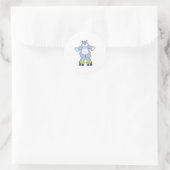 Hippo with Roller skates Ronde Sticker (Tas)