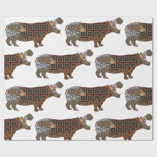 Hippo Wrapping Paper Cadeaupapier (Vlak)