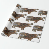 Hippo Wrapping Paper Cadeaupapier (Uitgerold)
