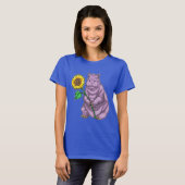 Hippo zonnebloem bloem t-shirt (Voorkant volledig)