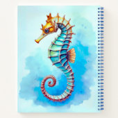 Hippocampe aquarelle sur Turquoise Journal (Dos)
