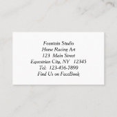 Hippocampe Avec Jockey En Carte de visite Bleu (Dos)