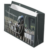 Hippocampe Avec Jockey En Sac Cadeau Bleu (Devant Angle)