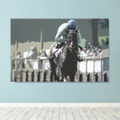 Hippocampe Avec Jockey En Toile Bleue Imprimer (Insitu (Plancher de Bois))